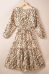 Leopard Smocked Waist Tiered Dress Ins Street